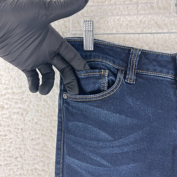 CAbi Blue Denim Dark Wash Skinny Leg Jeans Womens Low Rise Stretch Size 4 - Picture 4 of 16